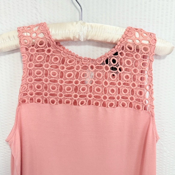 Cottagecore embroidered warm pink sleeveless tank top summer H&M Sz XS camisole - Picture 8 of 10